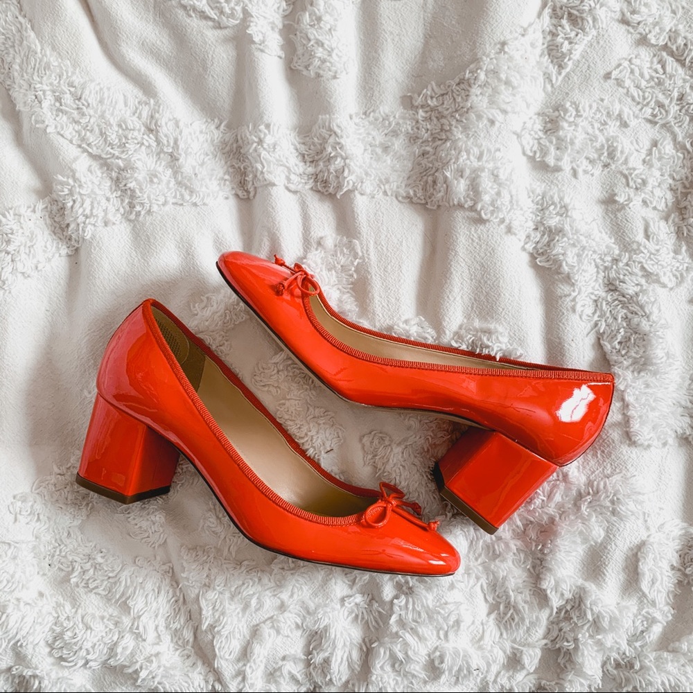 J. Crew Red Block Heels